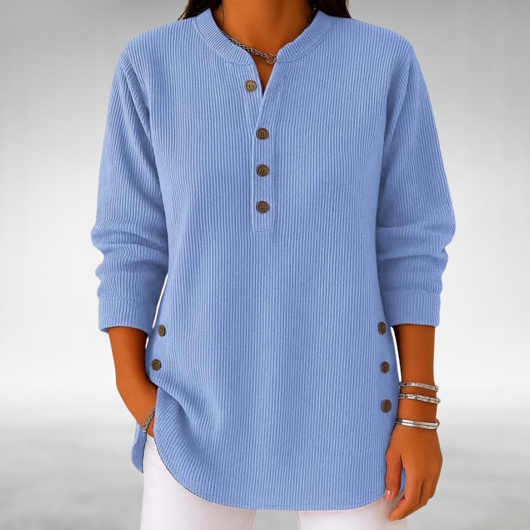 Lily | Retro Corduroy V-Neck Top