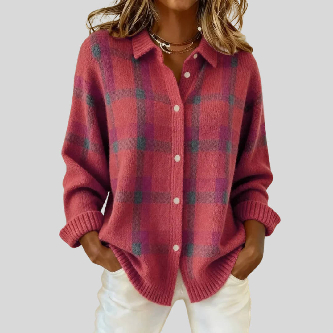 Violet | Retro Cheque Sweater