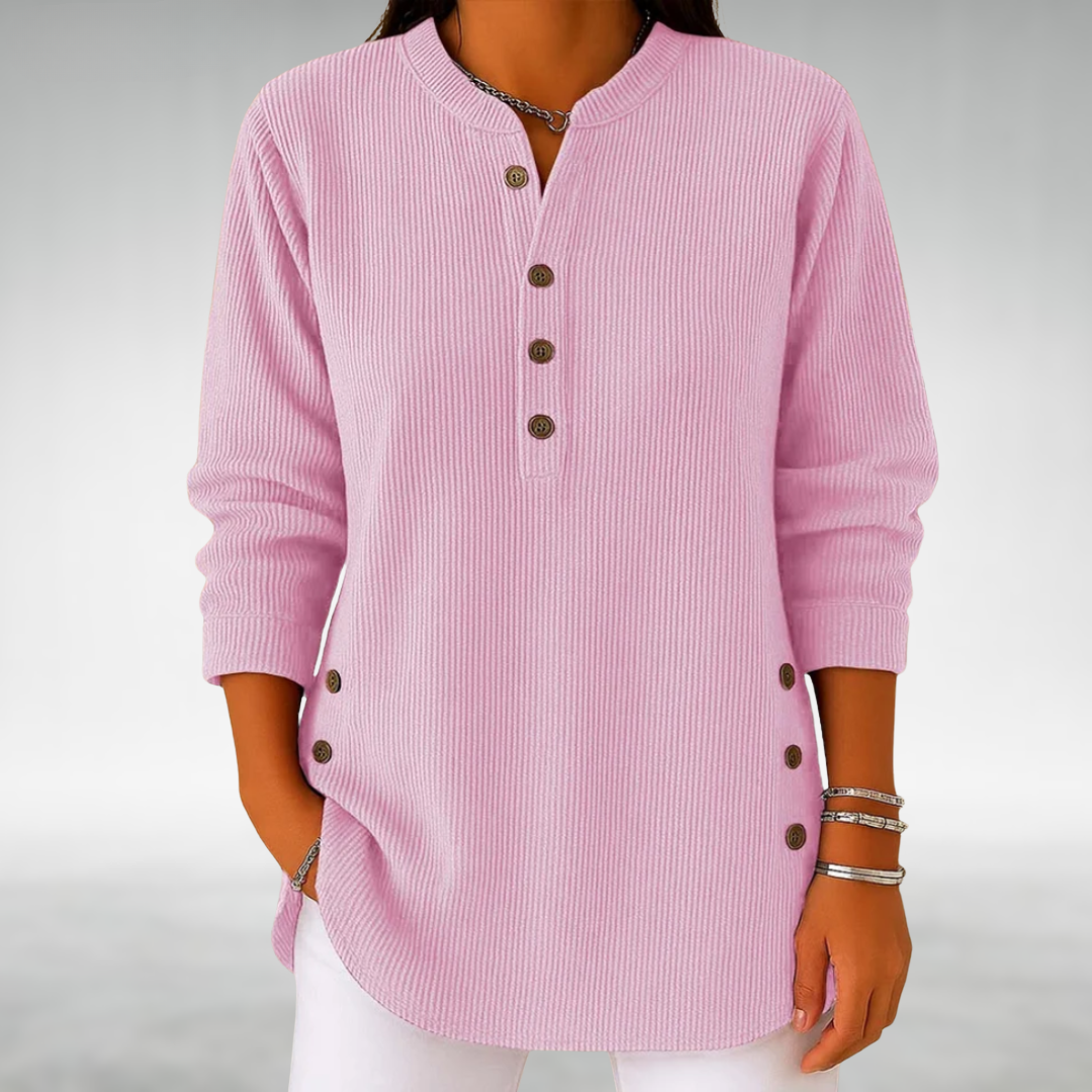 Lily | Retro Corduroy V-Neck Top