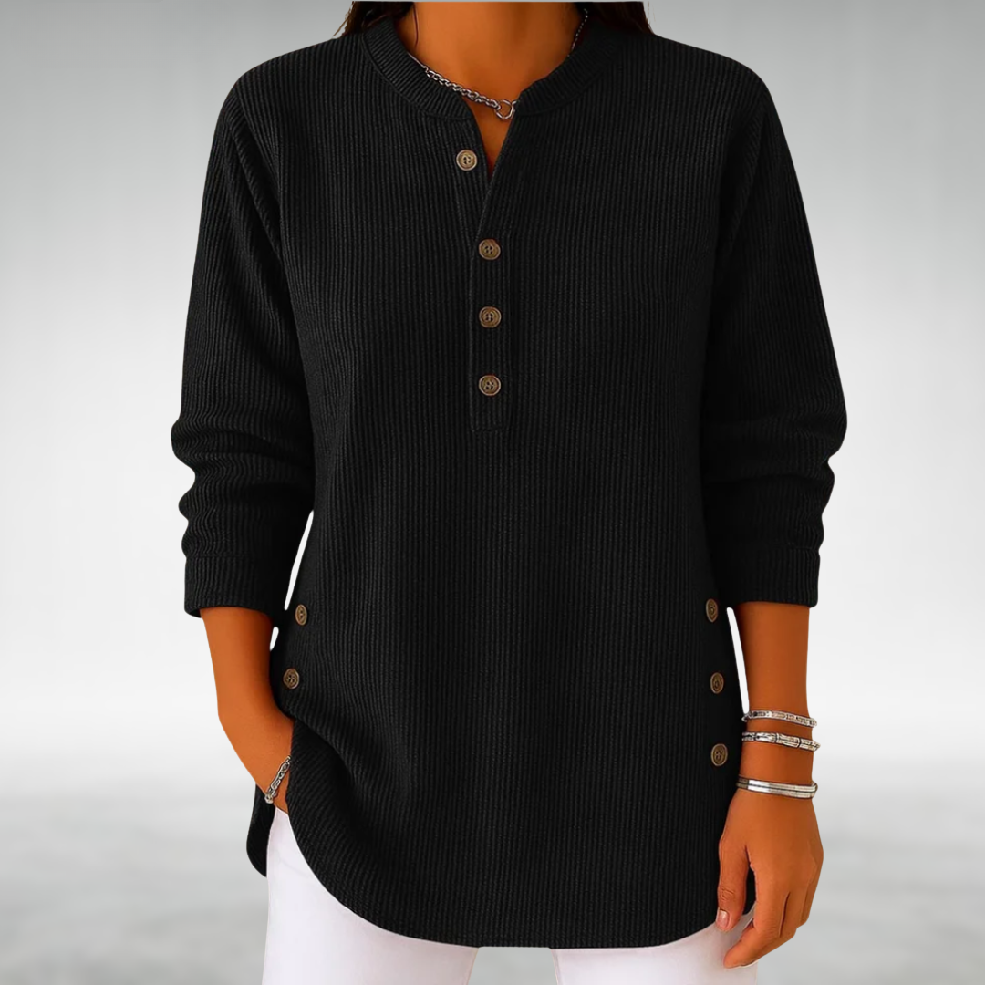 Lily | Retro Corduroy V-Neck Top