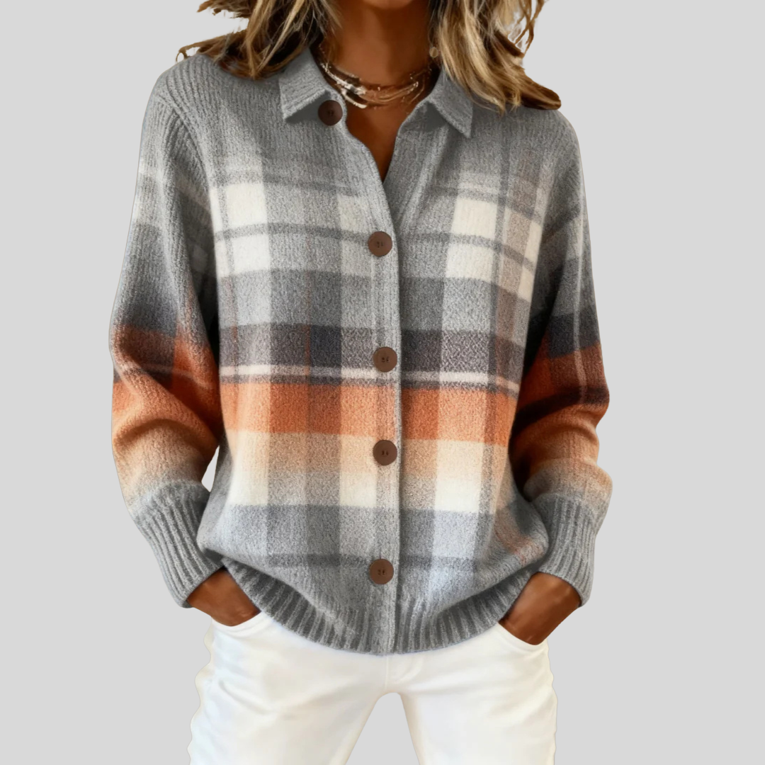 Naomi | Retro Plaid Cardigan