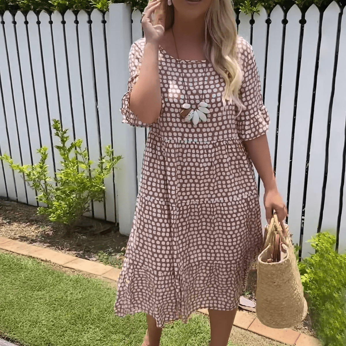 Aneta | Short-Sleeved Midi Dress