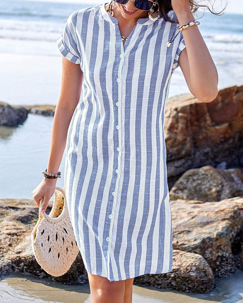 Carmen | Elegant Striped Shirt Dress