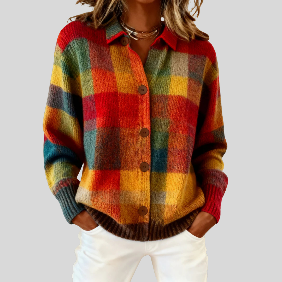 Renee | Retro Plaid Cardigan