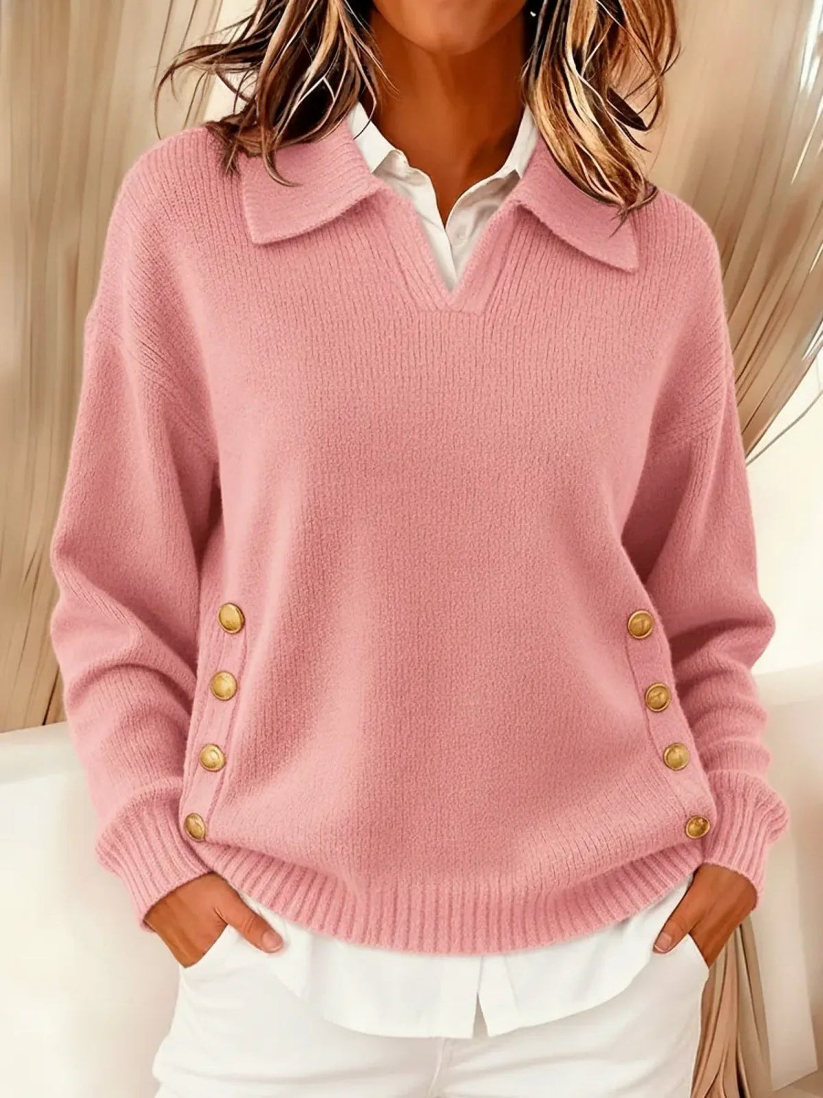 Lorayne | Button Detail Knit Sweater