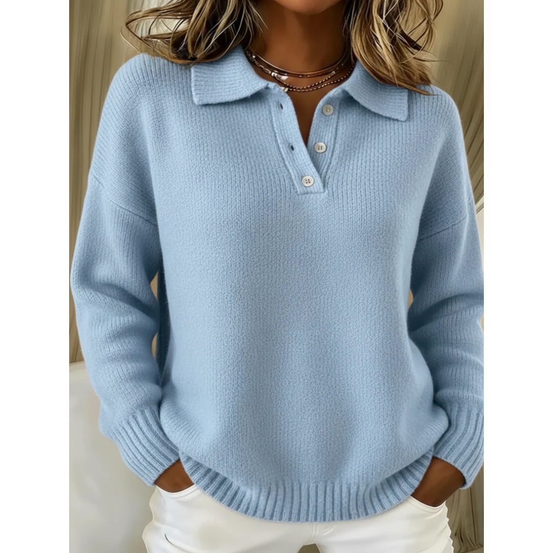 Harriet | Soft Knit Polo Sweater