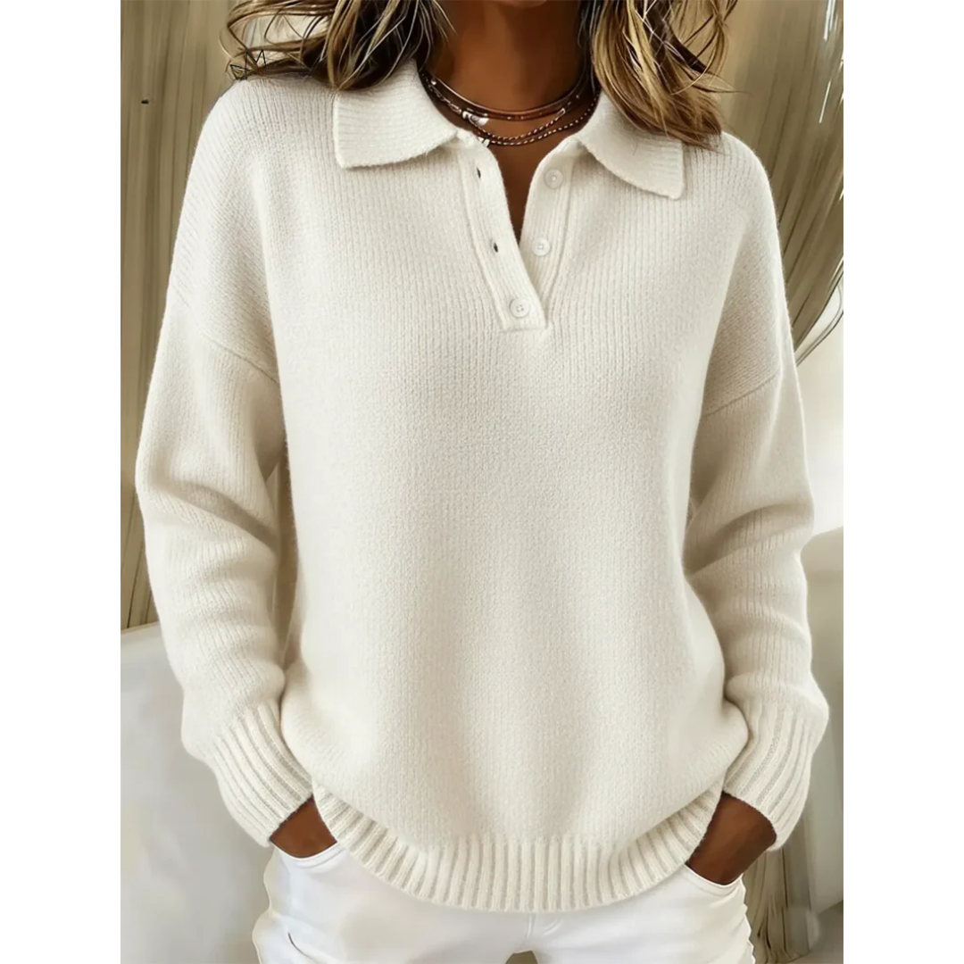 Harriet | Soft Knit Polo Sweater