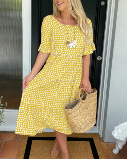 Aneta | Short-Sleeved Midi Dress