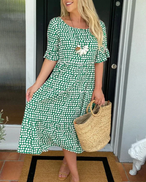 Aneta | Short-Sleeved Midi Dress