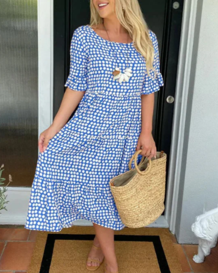 Aneta | Short-Sleeved Midi Dress