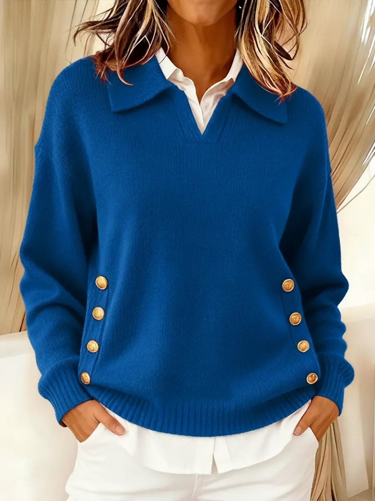 Lorayne | Button Detail Knit Sweater